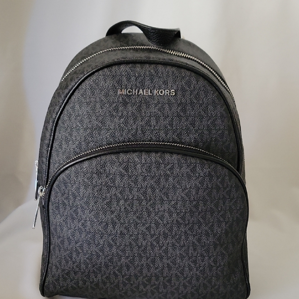 Michael Kors Black Backpack with Monogram Design